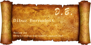 Dibuz Bernadett névjegykártya